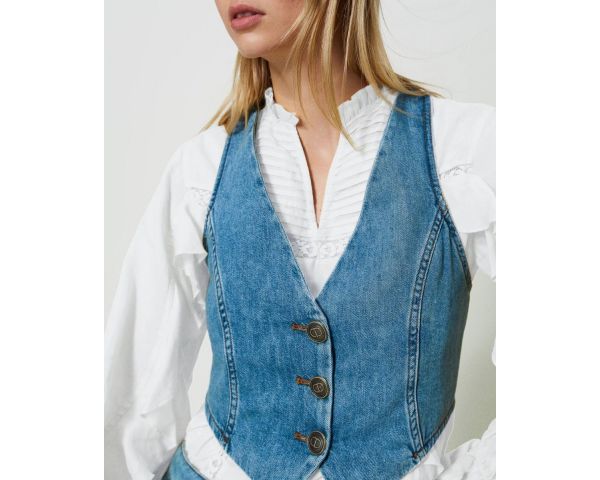 Gilet Twin Set in jeans.