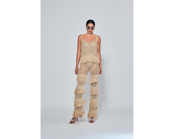 Pantalone traforato Tpn- frange