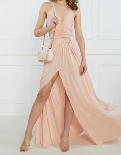 Abito lungo cipria elisabetta franchi clearance